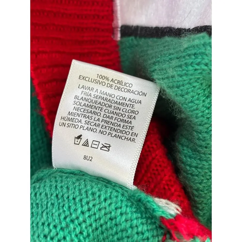 Cow Ugly Christmas Sweater Mens Size M Bell Scarf Holiday Jolly Snowflake Animal